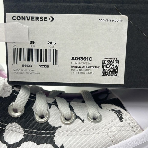 Converse WMNS CTAS MOVE HI
WHITE/BLACK/LT ARCTIC PINK A01361C Platforms Sneakers - Picture 16 of 16